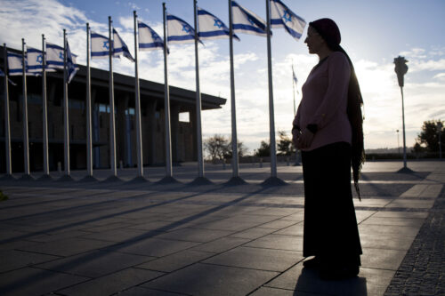 אורית סטרוק מול הכנסת, ב-2013 (צילום: טלי מאייר / פלאש90)