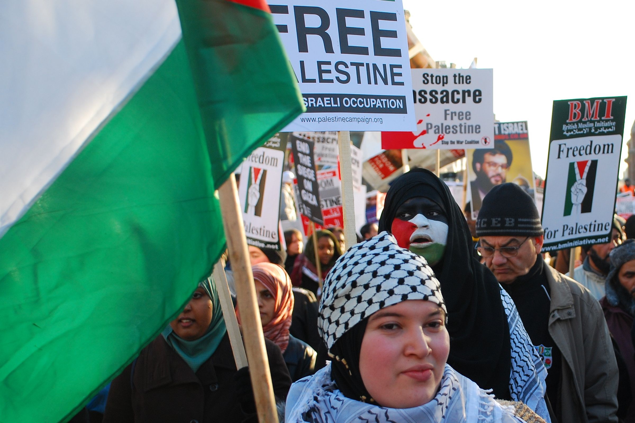 הטענה הפלסטינית שבפלסטין כולה אין חירות יש לה על מה להתבסס. הפגנה פרו פלסטינית בלונדון (צילום: גרהם מור CC BY ND 2.0)