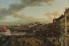 מבט על ורשה מהמרפסת של הטירה המלכותית, ציור של ברנרדו בלוטו מ-1773 (באדיבות המוזיאון הלאומי של ורשה)