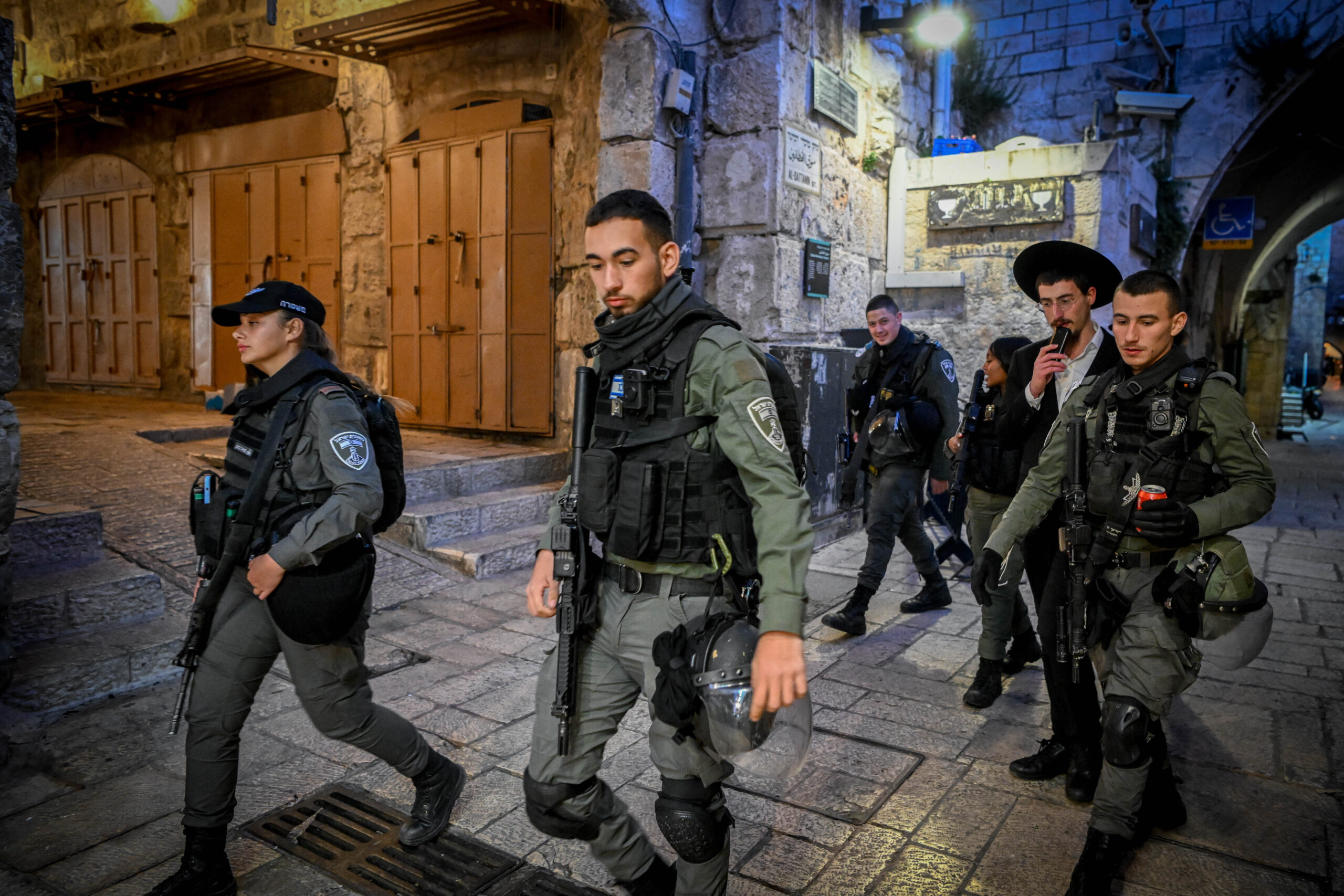 הדיכוי במזרח ירושלים התגבר. חיילי מג"ב בעיר העתיקה, מרץ 2024 (צילום: אריה לייב אברמס / פלאש 90)