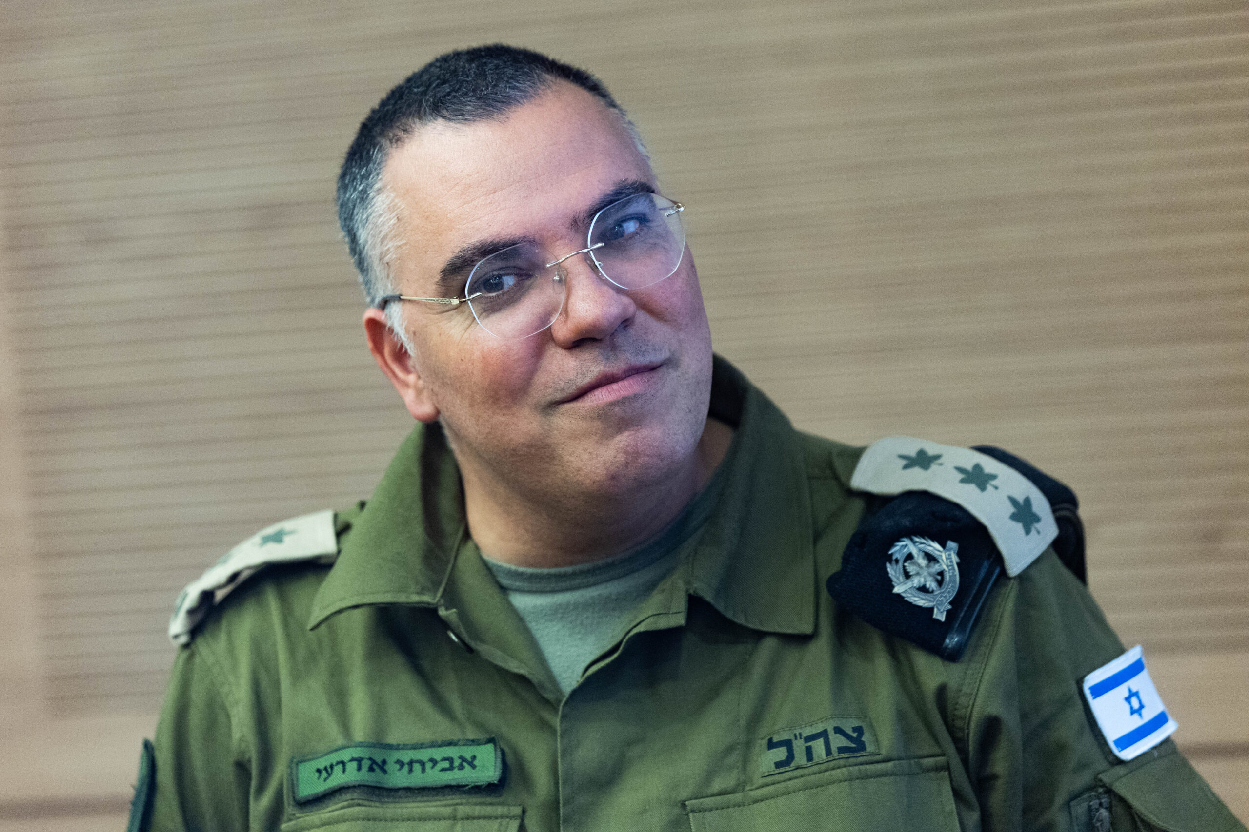 פרסם סרטונים נגד אנס א-שריף, חודשיים לפני ההתנקשות בו. אביחי אדרעי, דובר צה"ל בערבית, מרץ 2025 (צילום: חיים גולדברג / פלאש90)