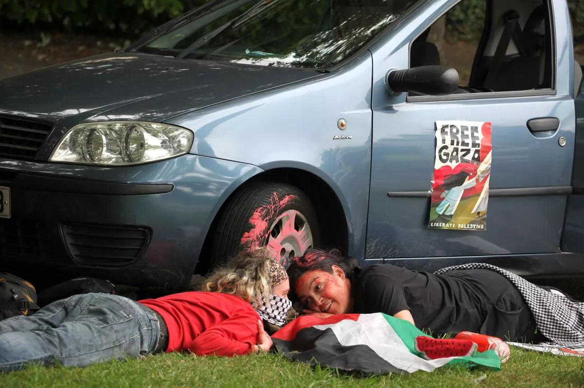 פעולה של "פלסטין אקשן" (צילום: Palestine Action)