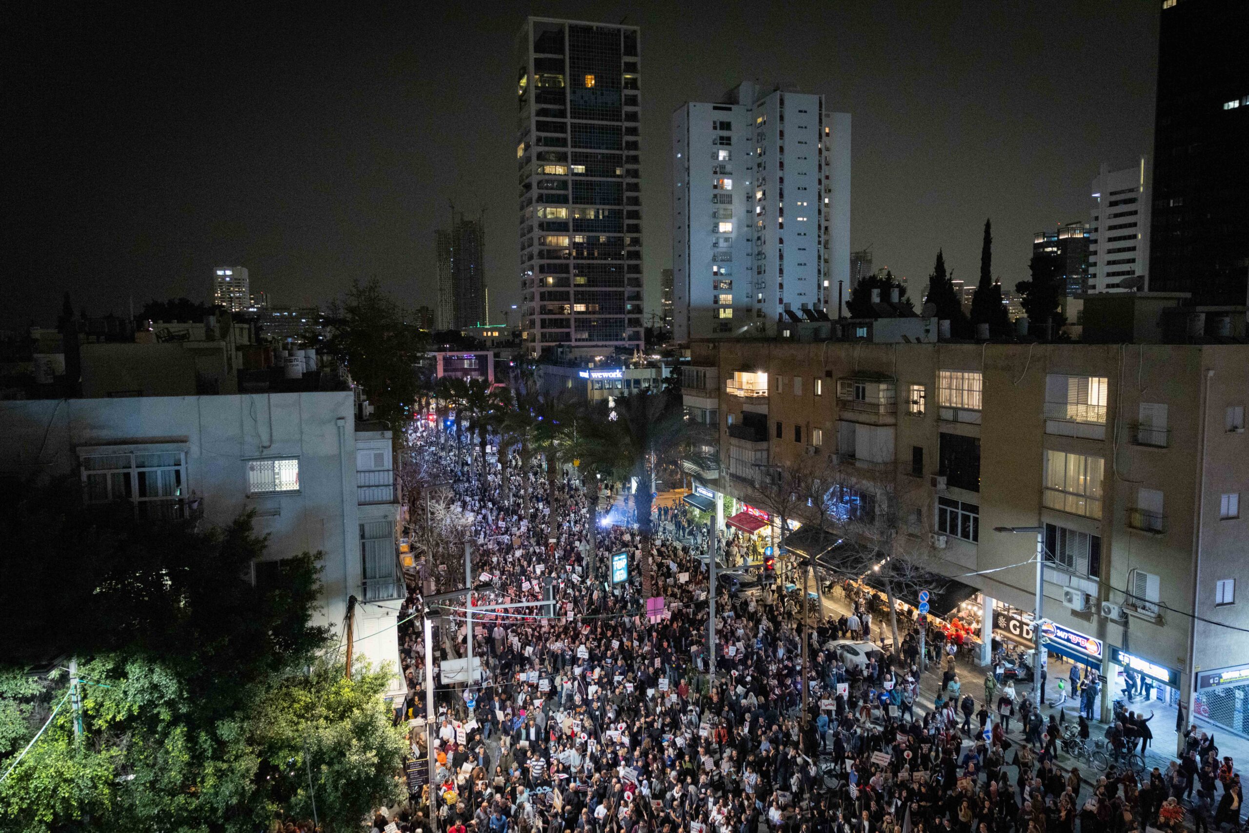 הפגנה בתל אביב נגד הפשיעה בחברה הערבית ונגד מחדלי המדינה בטיפול בתופעה, ב-31 בינואר 2026 (צילום: יונתן זינדל / פלאש90)
