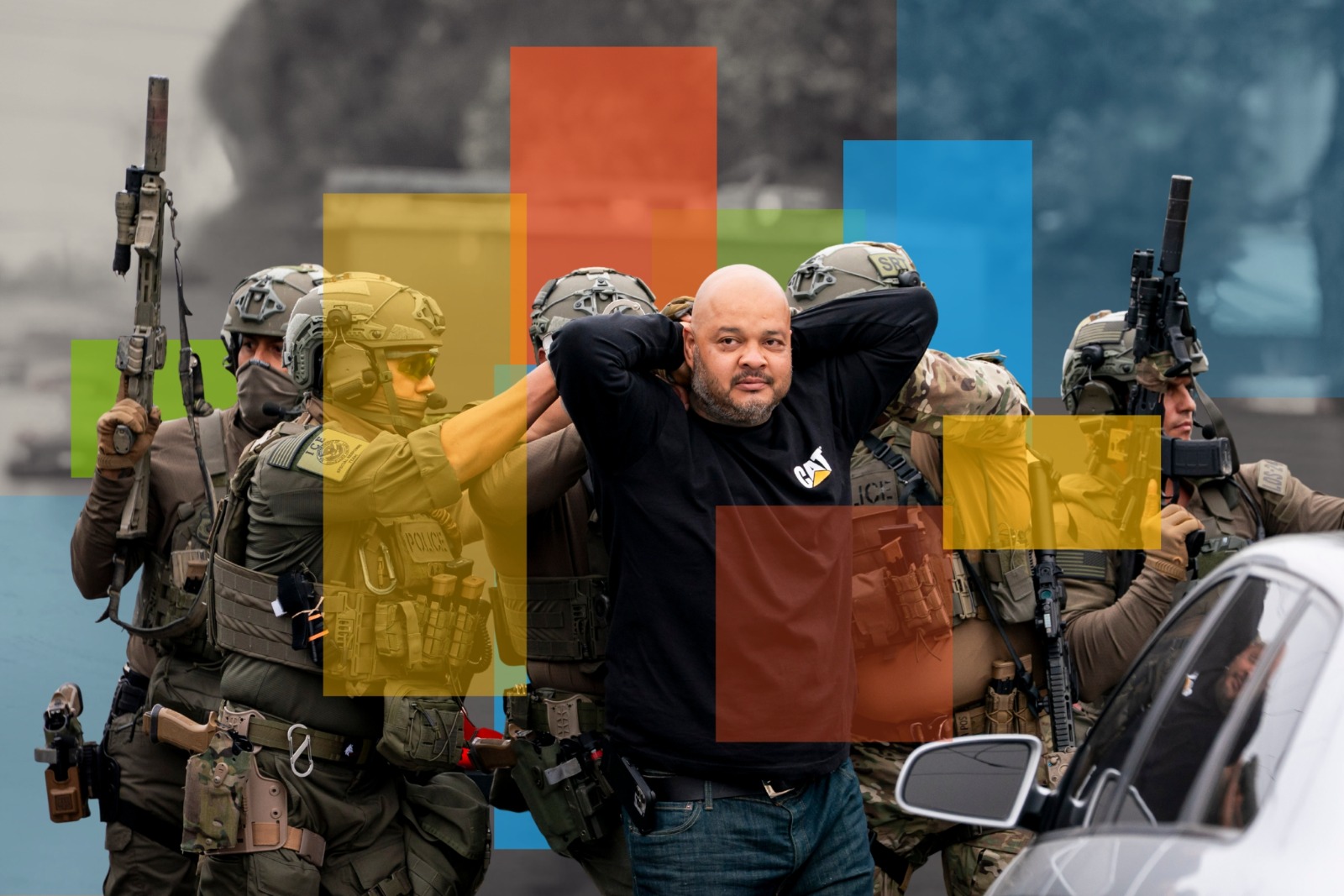 עובדים במיקרוסופט הביעו חששות לגבי השימוש בטכנולוגיה של החברה בישרות ICE. סוכנים של ICE בפעולה בקליפורניה, 12 ביוני 2025 (צילום: DHSgov, ויקימדיה. עיבוד תמונה: 972+)