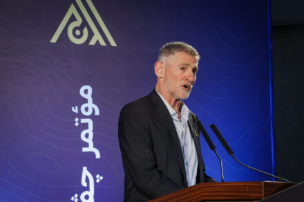 GIVAT HAVIVA CONFERENCE יו״ר מפלגת הדמוקרטים, יאיר גולן, בכנס בגבעת חביבה, 6 בינואר 2026 (צילום: טל גל / פלאש90)