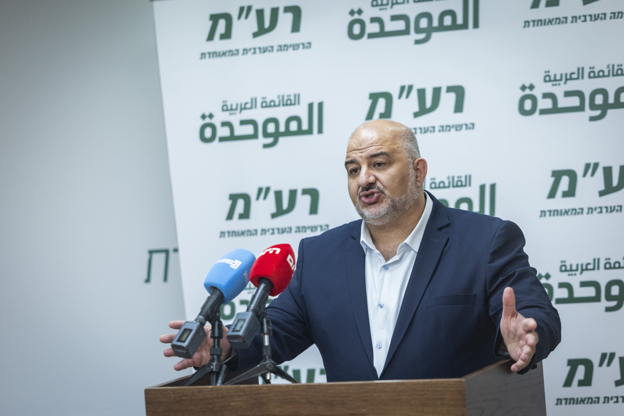 יו"ר רע"מ, מנסור עבאס, בישיבת סיעה בכנסת, ב-29 ביוני 2026 (צילום: חיים גולדברג / פלאש90)