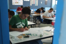 Students in Hebrew Middle School taking their matriculation exams