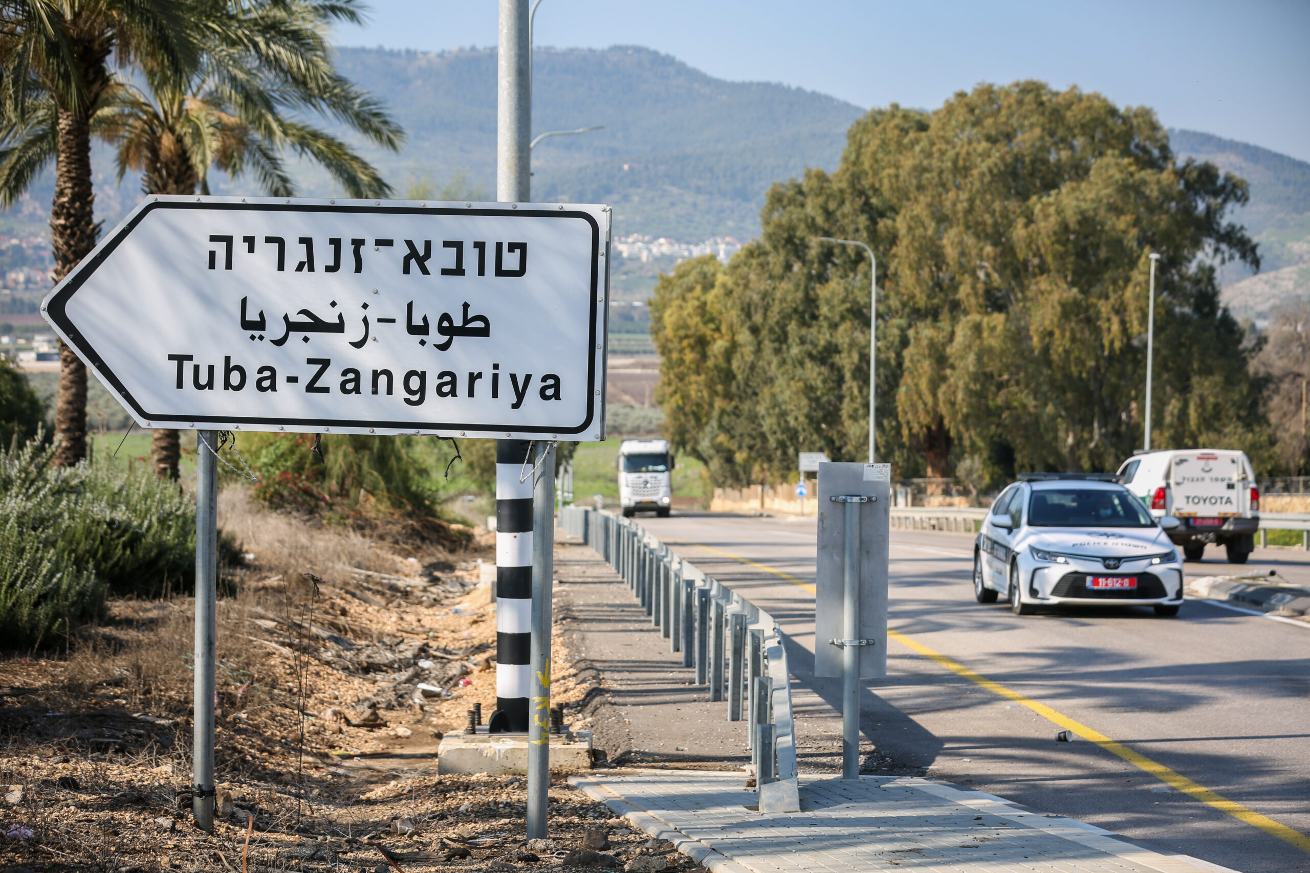 הכניסה לטובא-זנגרייה, בינואר 2021 (צילום: דיוויד כהן / פלאש90)